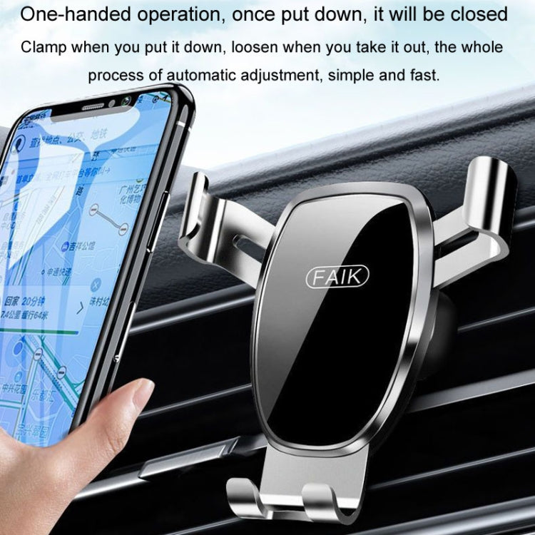FAIK Car Cell Phone Holder Air Vent Triangle Gravity Sensor Car Phone Bracket, Black Frosted Model, Silver Frosted Model, Black Mirror Model, Silve Mirror Model