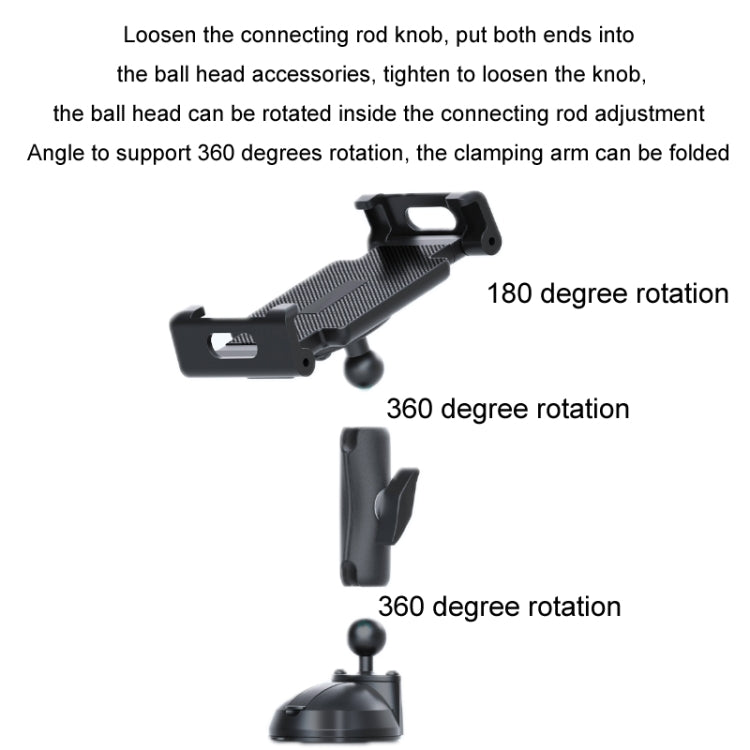 Multifunctional Car Dashboard Mobile Phone Folding Holder, Folding Back Clip+Metal Oval Ball, Base Screw Fixation, Suction Cup Base Type A, Suction Cup Base Type B, Suction Cup Base Type C