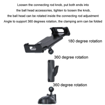 Multifunctional Car Dashboard Mobile Phone Folding Holder, Folding Back Clip+Metal Oval Ball, Base Screw Fixation, Suction Cup Base Type A, Suction Cup Base Type B, Suction Cup Base Type C