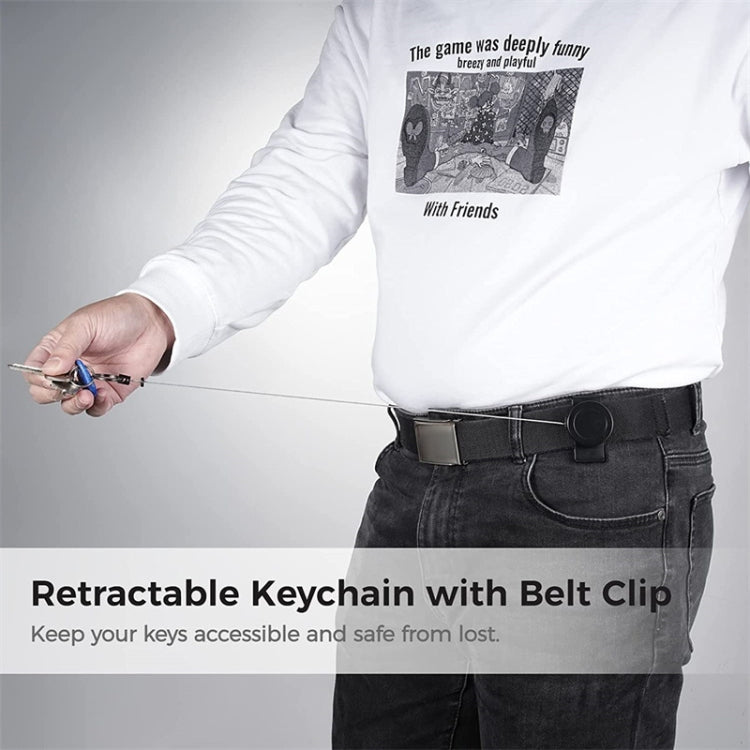 360 Degree Rotatable Heavy Duty Retractable Keychain with Belt Clip, ABS  Material, Metal Material