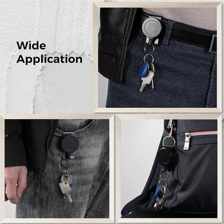 360 Degree Rotatable Heavy Duty Retractable Keychain with Belt Clip, ABS  Material, Metal Material