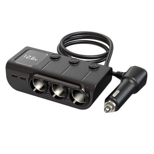 120W Digital Display Cigarette Lighter Car Fast Charging Charger