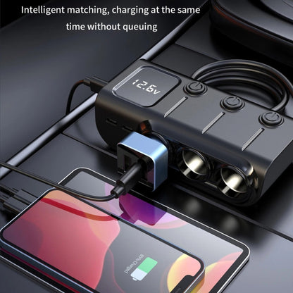 120W Digital Display Cigarette Lighter Car Fast Charging Charger