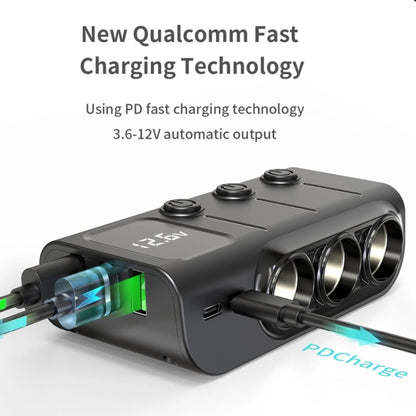 120W Digital Display Cigarette Lighter Car Fast Charging Charger