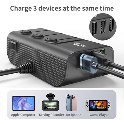 120W Digital Display Cigarette Lighter Car Fast Charging Charger