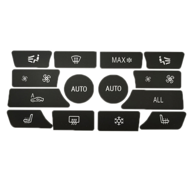 For BMW 5 Series/7 Series/X5/C6/F10/F01/F15 Air Conditioning Button Repair Sticker, A 13pcs No OFF, A 13pcs With OFF, B 14pcs No OFF, B 14pcs With OFF, C 16pcs No OFF, C 16pcs With OFF