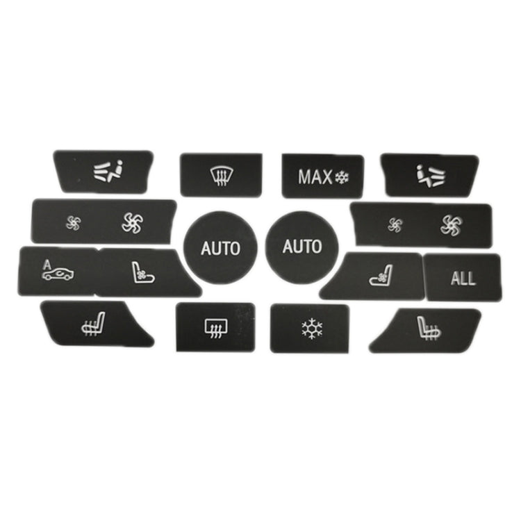 For BMW 5 Series/7 Series/X5/C6/F10/F01/F15 Air Conditioning Button Repair Sticker, A 13pcs No OFF, A 13pcs With OFF, B 14pcs No OFF, B 14pcs With OFF, C 16pcs No OFF, C 16pcs With OFF