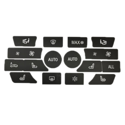 For BMW 5 Series/7 Series/X5/C6/F10/F01/F15 Air Conditioning Button Repair Sticker, A 13pcs No OFF, A 13pcs With OFF, B 14pcs No OFF, B 14pcs With OFF, C 16pcs No OFF, C 16pcs With OFF