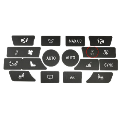 For BMW 5 Series/7 Series/X5/C6/F10/F01/F15 Air Conditioning Button Repair Sticker, A 13pcs No OFF, A 13pcs With OFF, B 14pcs No OFF, B 14pcs With OFF, C 16pcs No OFF, C 16pcs With OFF
