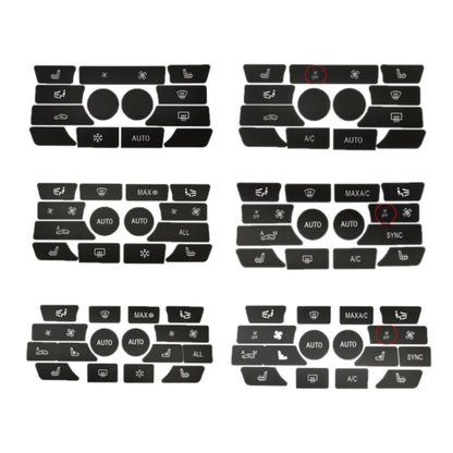 For BMW 5 Series/7 Series/X5/C6/F10/F01/F15 Air Conditioning Button Repair Sticker, A 13pcs No OFF, A 13pcs With OFF, B 14pcs No OFF, B 14pcs With OFF, C 16pcs No OFF, C 16pcs With OFF