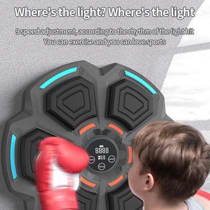 Bluetooth Music Boxing Machine with Lights 9 Speed Adjustable, Black
