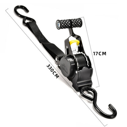 Auto Retract Tensioner Automobile And Motorcycle Cargo Fixing Straps, 330cm Black, 330cm White