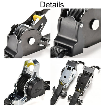 Auto Retract Tensioner Automobile And Motorcycle Cargo Fixing Straps, 330cm Black, 330cm White