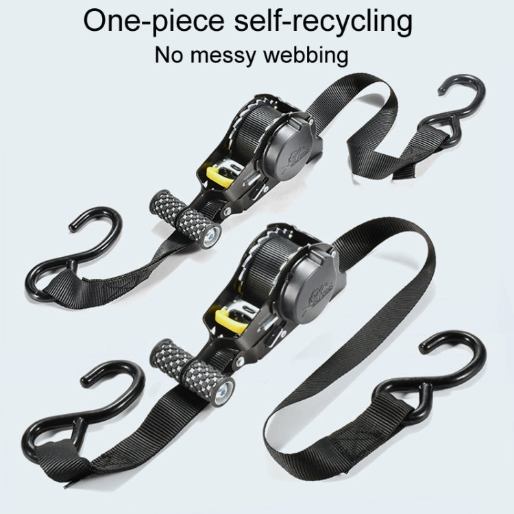 Auto Retract Tensioner Automobile And Motorcycle Cargo Fixing Straps, 330cm Black, 330cm White