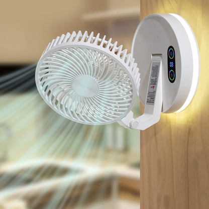 F200 Foldable Remote Control Wall-mounted Fan LED Light Desktop Rotating Fan, Regular Model