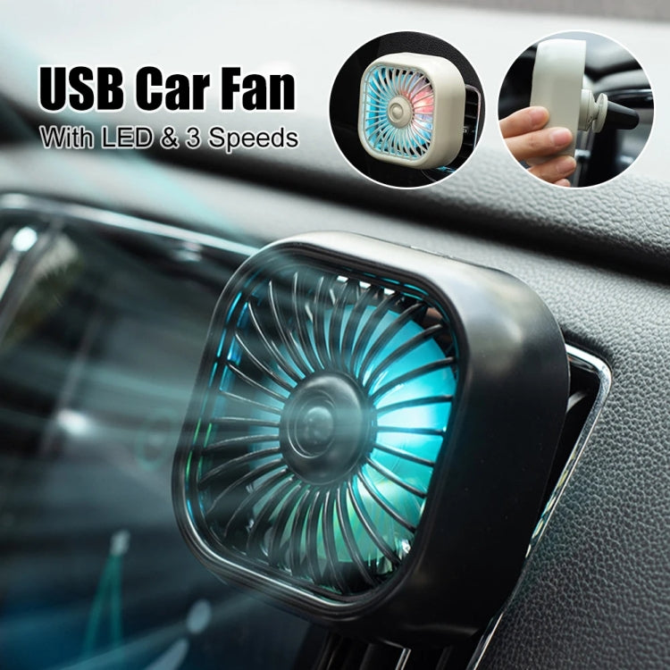 F11 Car USB Colorful Gradient Light Cooling Fan Automotive Interior, Black, Khaki