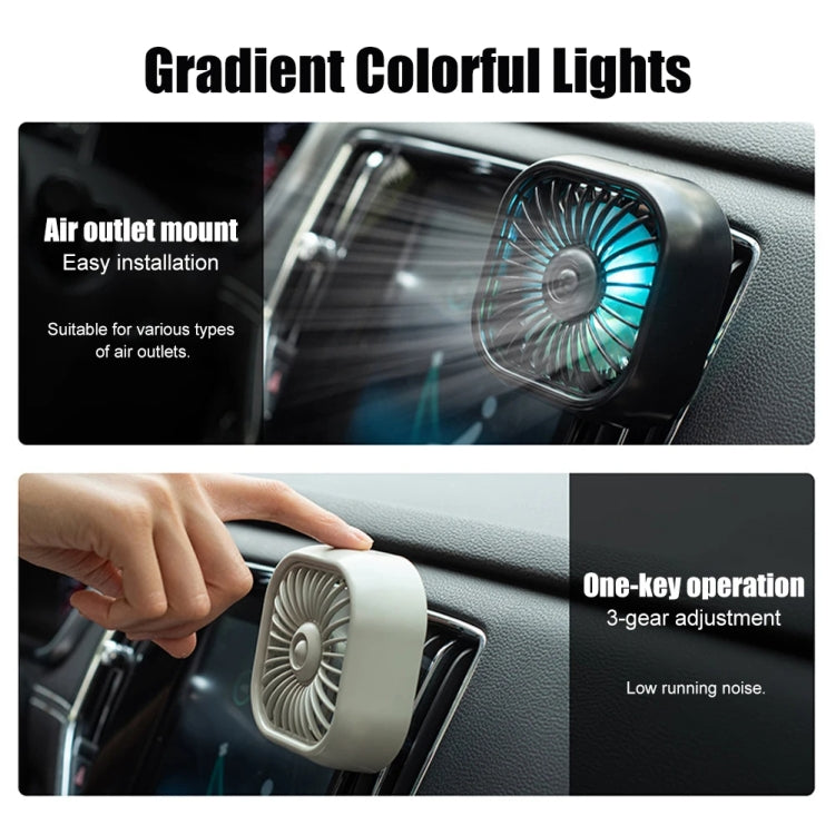F11 Car USB Colorful Gradient Light Cooling Fan Automotive Interior, Black, Khaki