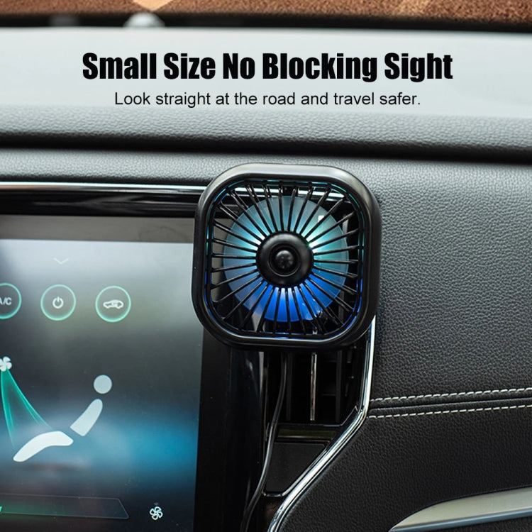 F11 Car USB Colorful Gradient Light Cooling Fan Automotive Interior, Black, Khaki