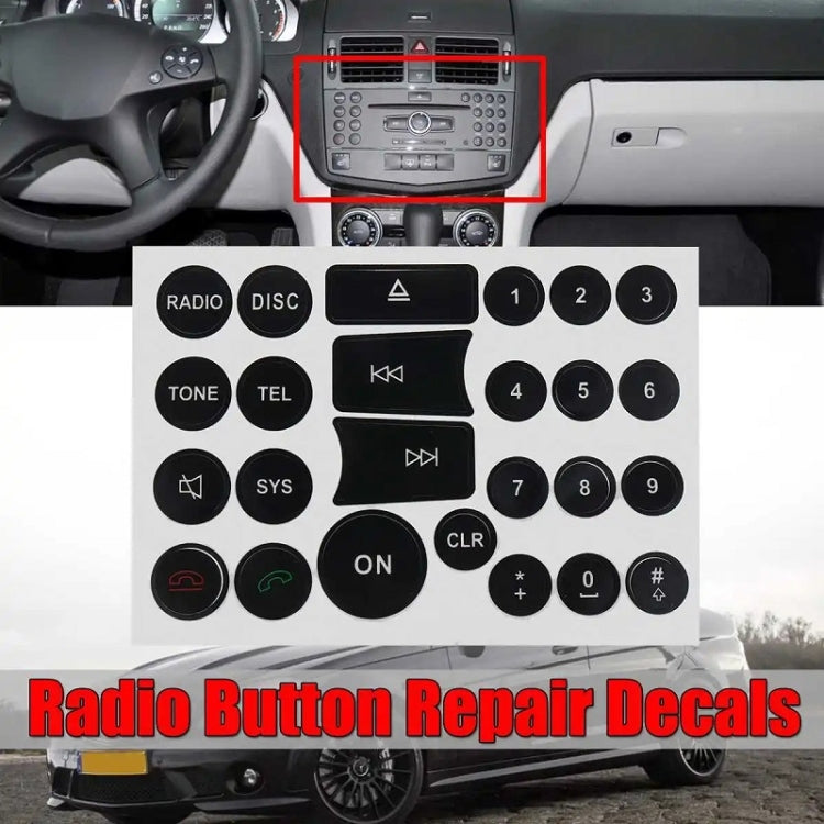 For Mercedes Benz C/E/GLK/W 2007-2014 Radio Button Repair Sticker