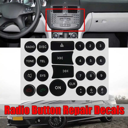 For Mercedes Benz C/E/GLK/W 2007-2014 Radio Button Repair Sticker