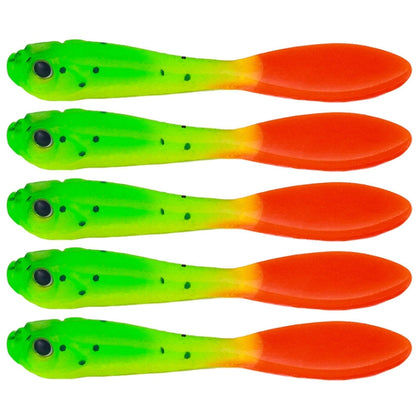 5pcs /Pack HENGJIA SO177 Dual Color Imitation Fishing Lure Freshwater Soft Dummy Bait, 7cm