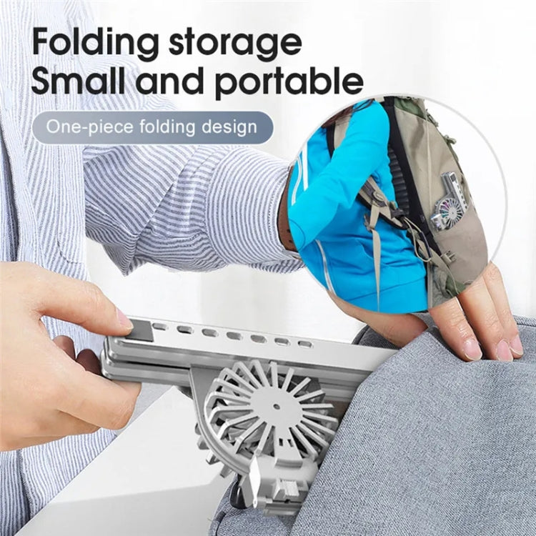 C9 Pro RGB Ambient Light Foldable Fan Cooling Laptop Aluminum Alloy Heightening Stand, Silver, Gray