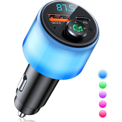 48W PD Fast Charging Car Bluetooth MP3 Player Ambient Light, BC90