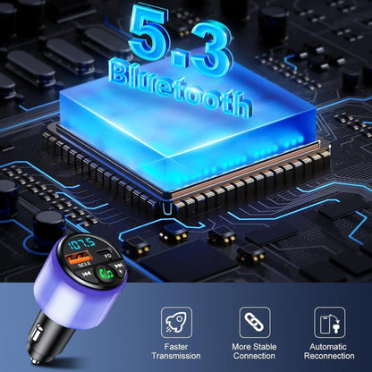 48W PD Fast Charging Car Bluetooth MP3 Player Ambient Light, BC90