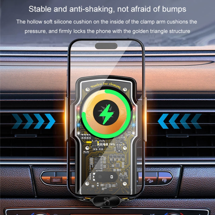 Car Magsafe Wireless Charger Transparent Induction 120W Fast Charging Universal Mobile Phone Bracket, Wireless Charger Mobile Phone Bracket