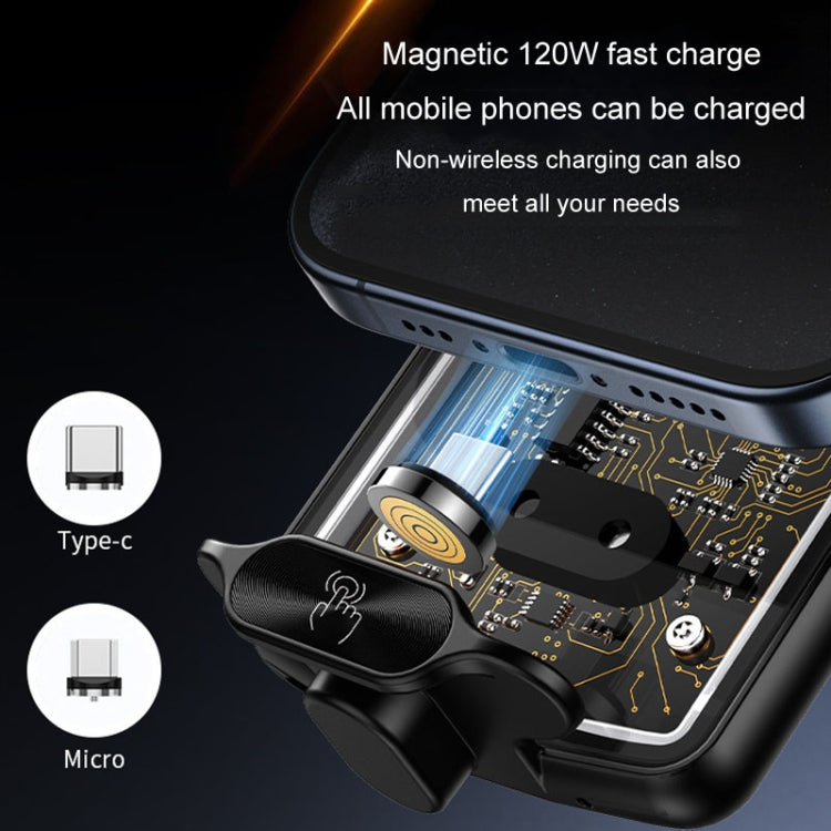Car Magsafe Wireless Charger Transparent Induction 120W Fast Charging Universal Mobile Phone Bracket, Wireless Charger Mobile Phone Bracket