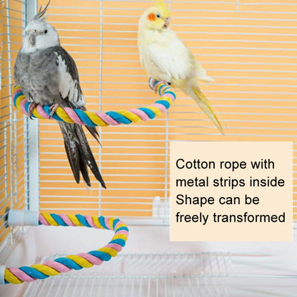 Parrot Climb Cotton Rope Bird Toy Macaron U-Type Bird Standing Pole, S 24.5cm, M 41.5cm, L 60cm