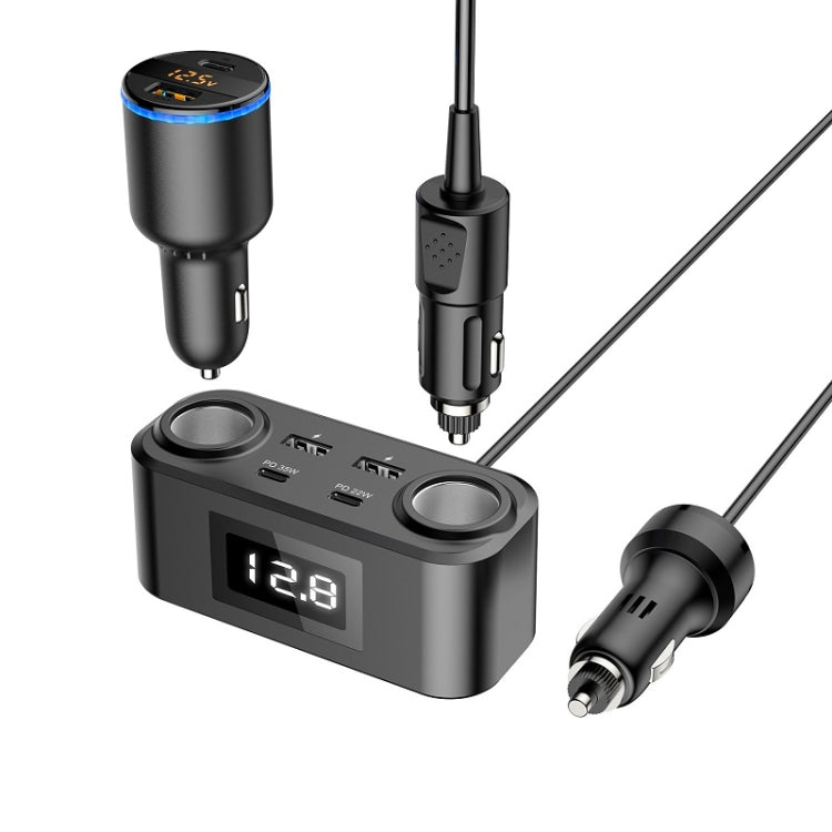 One To Four PD+QC Car Cigarette Lighter Multi-Port Mobile Phone Charger, Q5