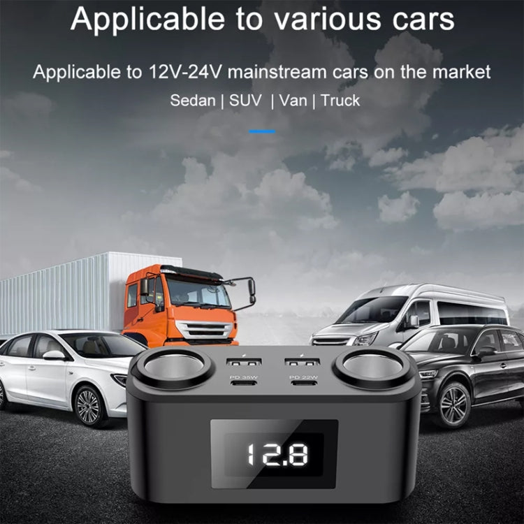 One To Four PD+QC Car Cigarette Lighter Multi-Port Mobile Phone Charger, Q5