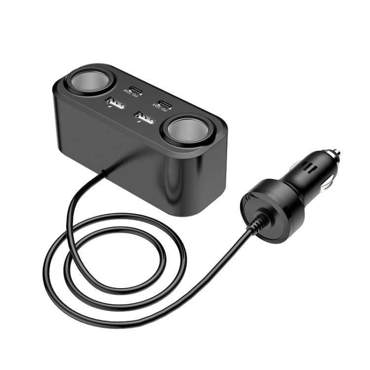 One To Four PD+QC Car Cigarette Lighter Multi-Port Mobile Phone Charger, Q5