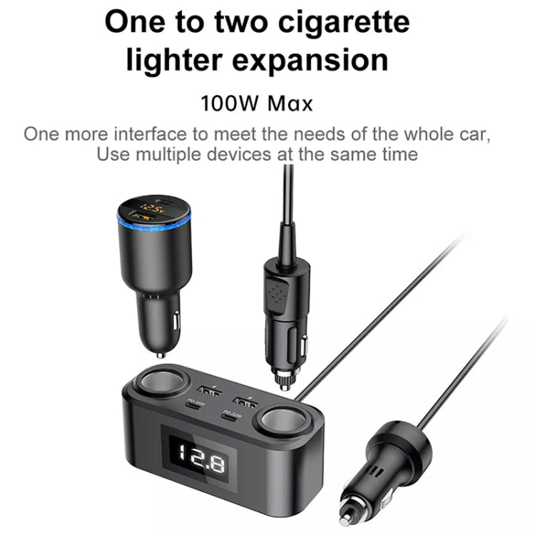 One To Four PD+QC Car Cigarette Lighter Multi-Port Mobile Phone Charger, Q5