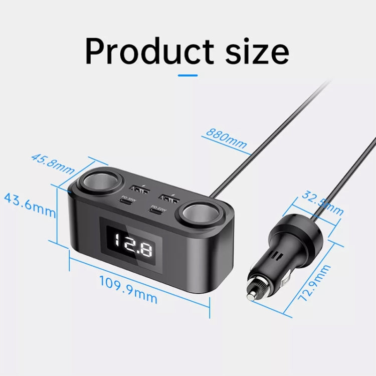 One To Four PD+QC Car Cigarette Lighter Multi-Port Mobile Phone Charger, Q5