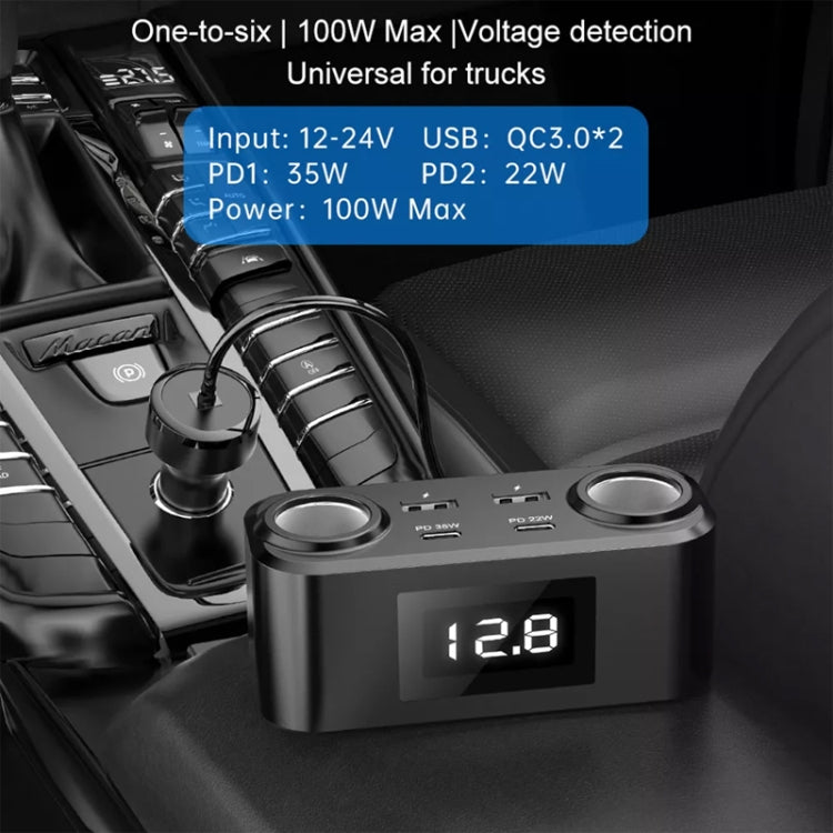 One To Four PD+QC Car Cigarette Lighter Multi-Port Mobile Phone Charger, Q5