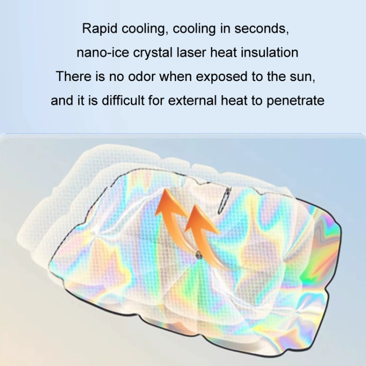 145x80cm Car Front Windshield Sun Protection Laser Sunshade Blinds, Double Circle Sun Visor, Pull Tab Parasol