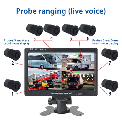 7 Inch Four-Way Monitor With Reverse Detection Digital Radar