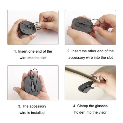 2 In 1 Car Glasses Holder Air Outlet Sun Visor Bill Holder