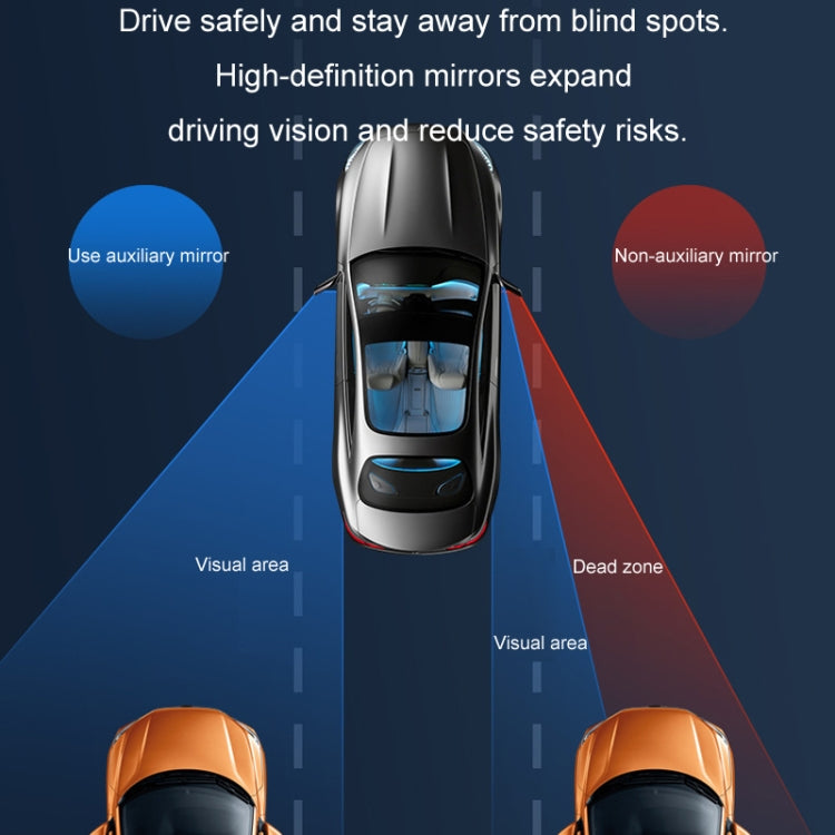 Car Rearview Mirror Assisted Reversing Blind Spot Wide-angle Mirror, Black, White, Silver, Red