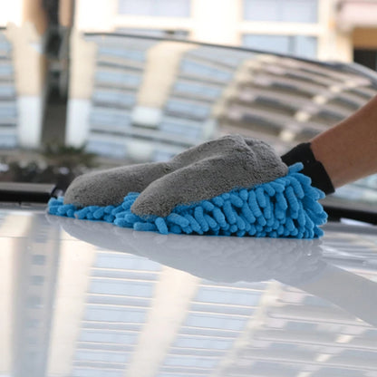Chenille Double-Sided Microfiber Car Cleaning Thumb Gloves