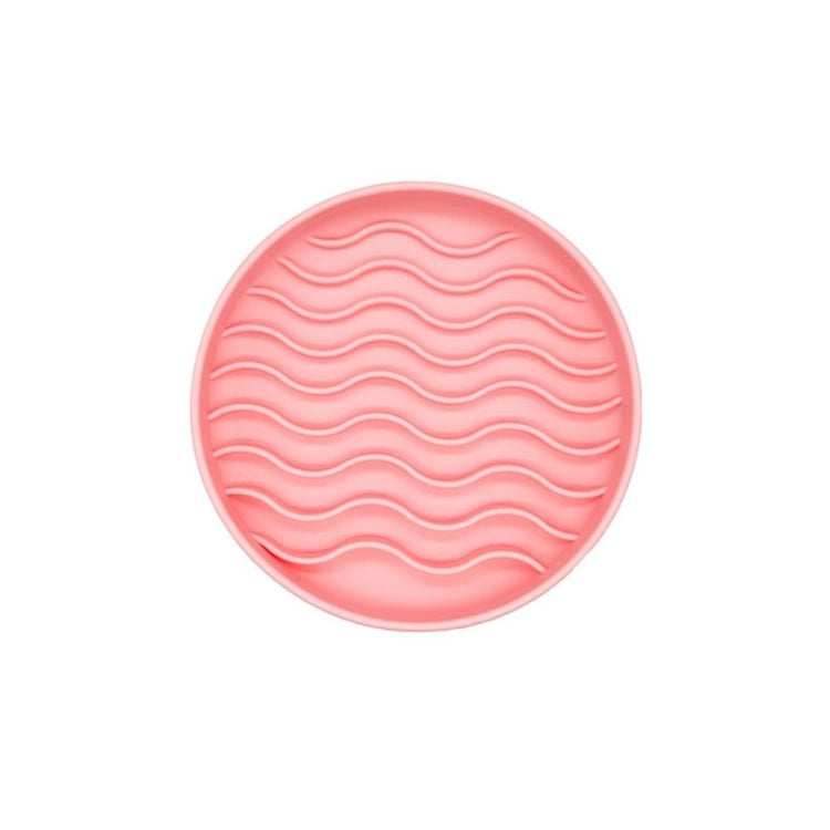 20cm  Round Pet Licking Mat With Large Suction Cup Dog Slow Food Plate, Gray, Pink, Mint