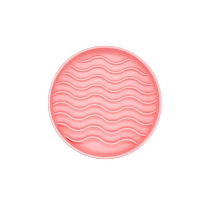 20cm  Round Pet Licking Mat With Large Suction Cup Dog Slow Food Plate, Gray, Pink, Mint