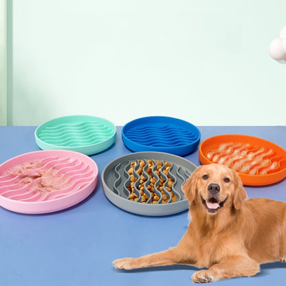 20cm  Round Pet Licking Mat With Large Suction Cup Dog Slow Food Plate, Gray, Pink, Mint