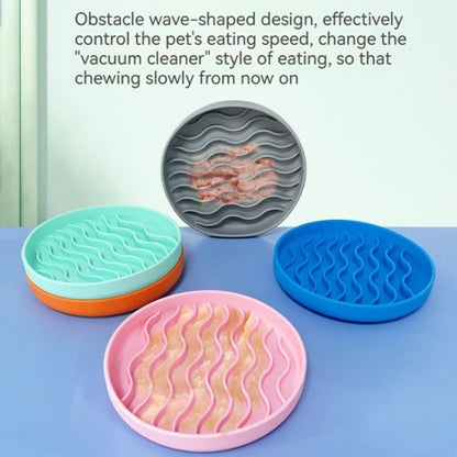20cm  Round Pet Licking Mat With Large Suction Cup Dog Slow Food Plate, Gray, Pink, Mint
