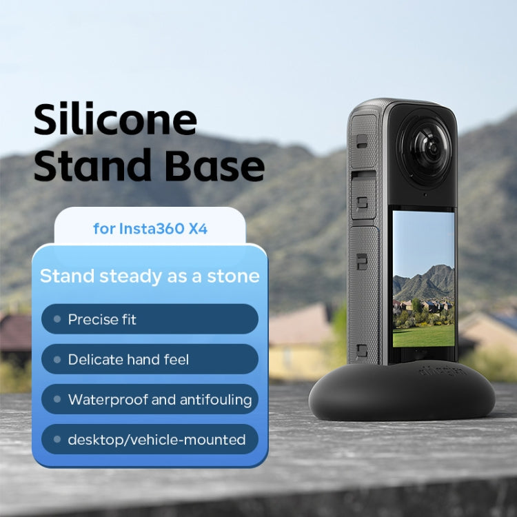 For Insta360 X4 aMagisn Silicone Base Vehicle Mounted Fixed Non-slip Holder, With Double Dided Glue, Without Double Sided Glue