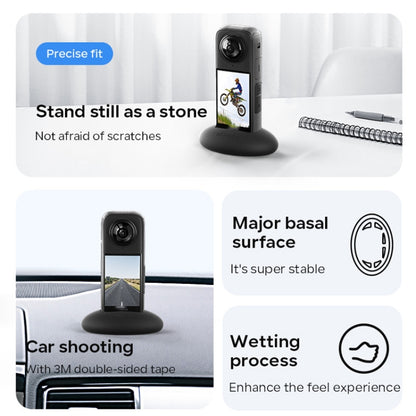 For Insta360 X4 aMagisn Silicone Base Vehicle Mounted Fixed Non-slip Holder, With Double Dided Glue, Without Double Sided Glue