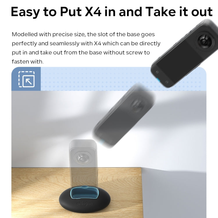 For Insta360 X4 aMagisn Silicone Base Vehicle Mounted Fixed Non-slip Holder, With Double Dided Glue, Without Double Sided Glue