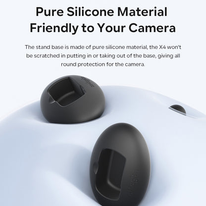 For Insta360 X4 aMagisn Silicone Base Vehicle Mounted Fixed Non-slip Holder, With Double Dided Glue, Without Double Sided Glue